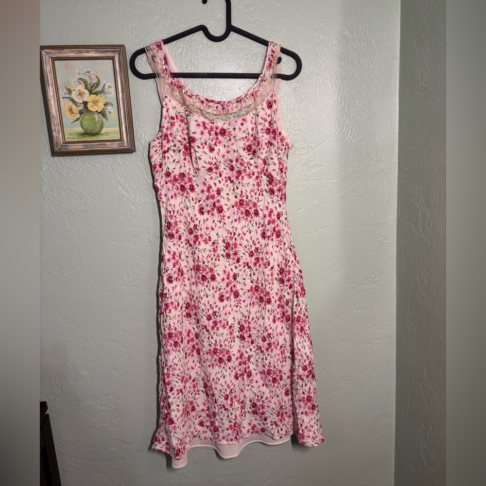 Pink Floral Loft Midi dress
